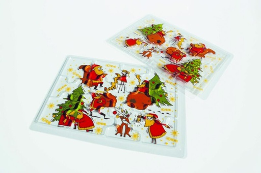 [08057495] 070315 PCB BLISTERS PUZZLES SANTA CLAUS ACTIVITIES 19 X 13 CM 10PCES ***s/cd***