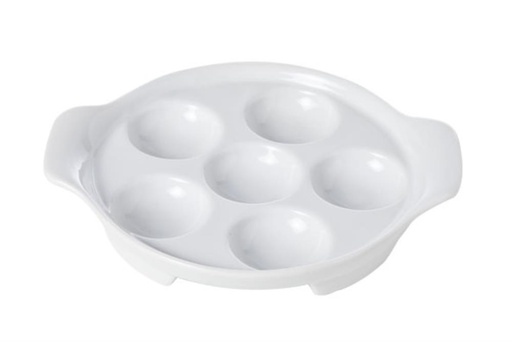 [60250887] SNAIL DISH 6 HOLES DIA 14.5-17.5XH2.7CM + 2 HANDLES*
