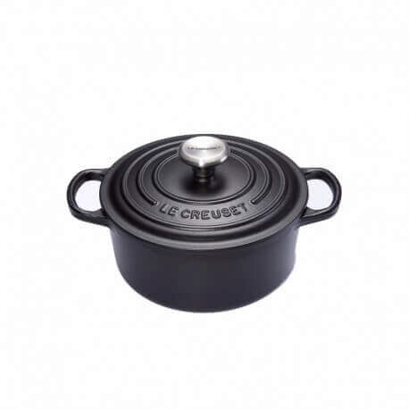 [57661811] LE CREUSET ROUND COCOTTE 18CM BLACK 1.8L 2P SIGNATURE