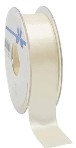 [70410053] RUBAN DOUBLE FACE SATIN ECRU 25MM X 25M