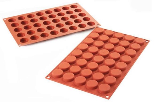 [57663839] SILIKOMART SF180 MOULE 40 PASTILLES Ø28 HT 11MM 6,5ML ANTI-ADHESIF GN1/3 -50° À 250°