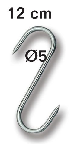 [50403230] FISCHER STAINLESS STEEL HOOK 12CM ⌀ 5 MAX WEIGHT 60KG