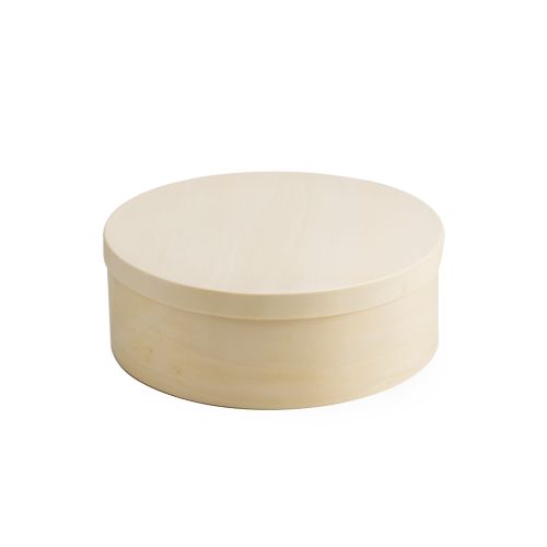 [24504042] BOITE RONDE EN BOIS AVEC COUVERCLE Ø35CM H11CM