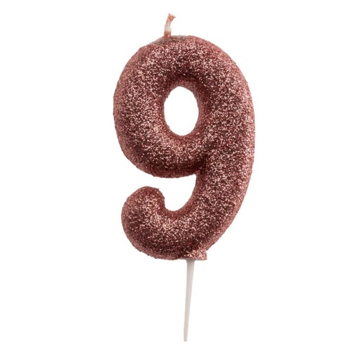 [08041519] ROSE GOLD NUMBER CANDLE N°9 7CM
