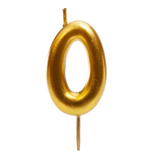 [08041590] BOUGIE CHIFFRE OR N°0 5,5CM