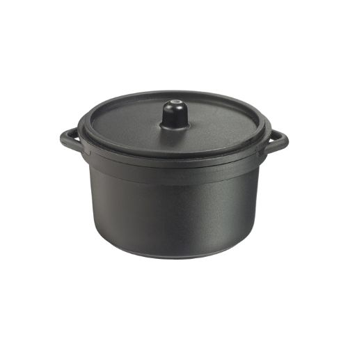 [44104000] MINI COCOTTE AVEC COUVERCLE NOIRE H5,3CM Ø5,5CM PP ES