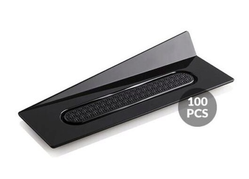 [51657278] RECTANGULAR BLACK PLATE/TRAY 140 X 40MM REUSABLE 100PCS