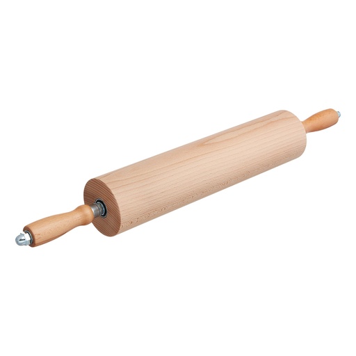 [50111018] WOODEN ROLLING PIN 40CM WITH ROLLING HANDLES