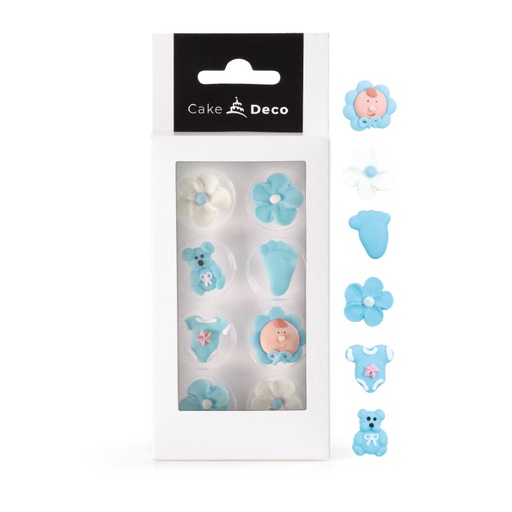 [14030368] 1039311 SUJETS EN SUCRE BEBE BLEU 2.5CM 8 PCES***S/CD***