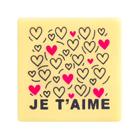 [08058123] 088123 PCB VIERKANTEN CB JE T'AIME 3CM 88STUKS ***S/CDE***