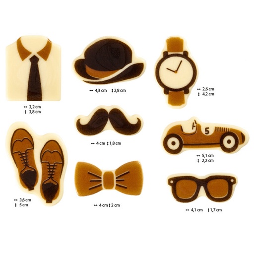 [08053950]  2011069 ASSORTIMENT PAPA 8 ASS WITTE CHOCOLADE PLAAT 120 STUKS ***S/CD***