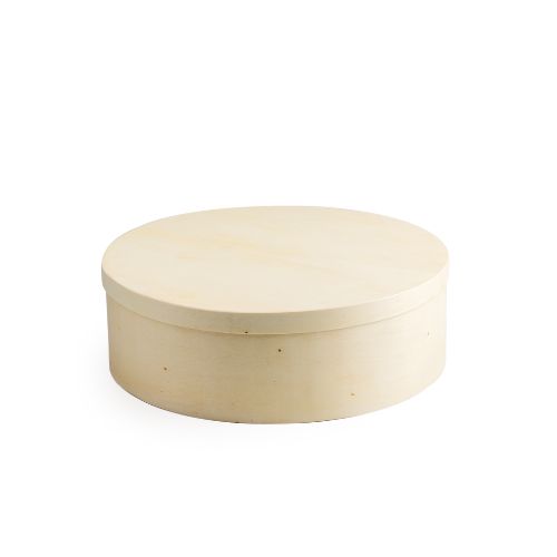 [24504041] RONDE HOUTEN DOOS MET DEKSEL Ø27CM H9CM FOST+ INBEGREPEN
