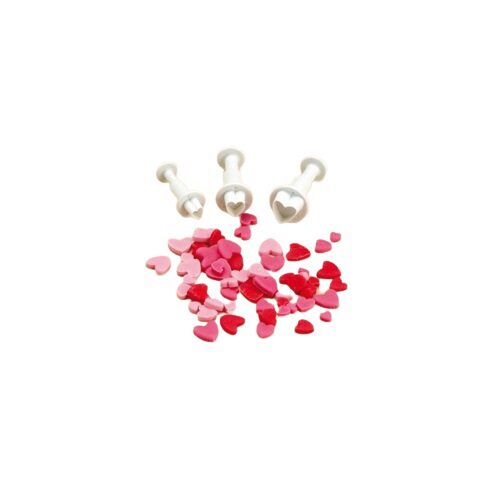 [50803022] EMPORTE PCES AVEC POUSSOIR COEURS  SET DE 3 PCES