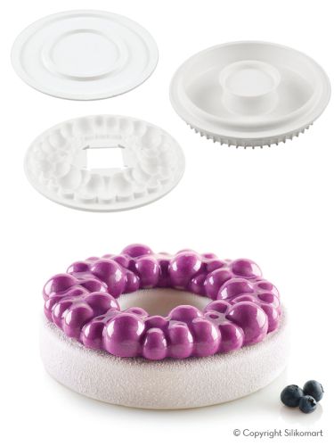 [51657244] SILIKOMART VORM KIT BUBBLE CROWN Ø 180MM H 34MMVOL 1000ML TORTAFLEX =KIT