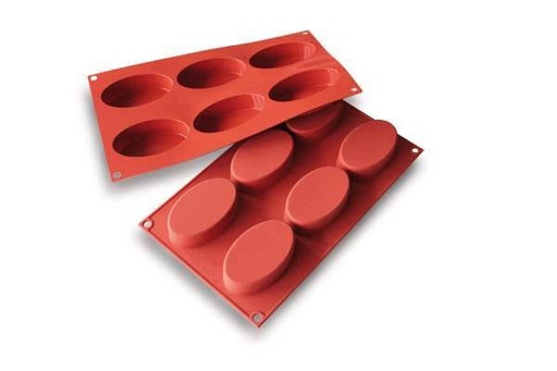 [70408262] SILIKOMART VORM ANTI-AANBAKPLAAT SF111 1/3-50°8 GROTE OVALEN VORMEN 88X53X24MM 85ML