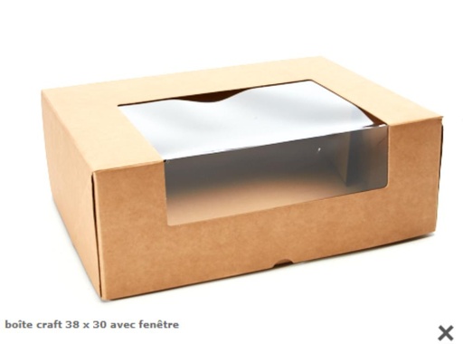 [60300152] KRAFT DELI BOX WITH WINDOW 38X30CMXHT14CM 