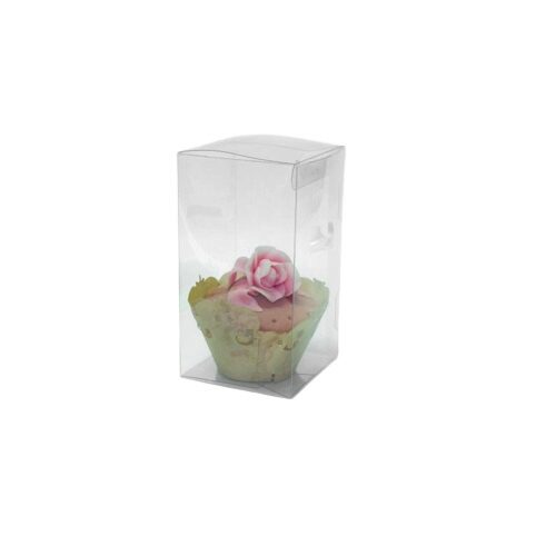 [41700110] BOITE TRANSPARENTE FOND OR  80X80XH/150 -- 10PCES