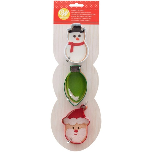 [08053752] WILTON BH SNOW/SANTA/LAMP COOKIE CUTTER 3 PIECES
