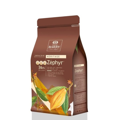 [05100786] BARRY CHW-N34ZEPH-E4-U72 ZEPHYR 34% WIT  CALLETS KARTON VAN 4 ZAKKEN X 5KG = KG