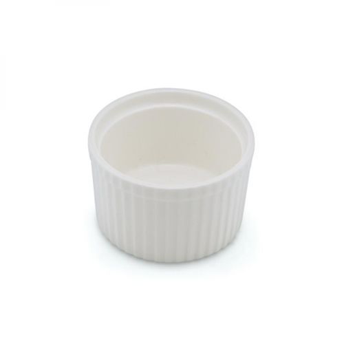 [57661115] LE COQ EFESO IVOIRE RAMEQUIN PLISSEE 8.5XH4CM PORCELAINE