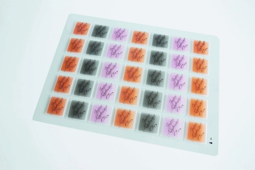 [08057400] 065279 PCB BLISTERS CARRÉS JOYEUX ANNIVERSAIRE 3 DESIGNS 70 EMP 4,5 CM 2PCES ***S/CD***