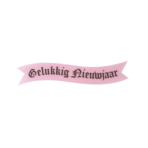 [08030477] 58954 WIMPEL ROZE GELUKKIG NIEUWJAAR 24 STUKKEN = DOOS