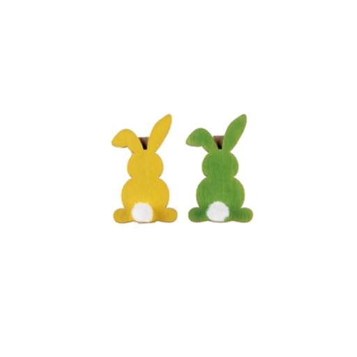 [61700537] PINCE LAPIN JAUNE/VERT 6PCS