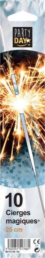 [08060054] CIERGE MAGIQUE 25CM 10 PCES