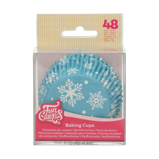 [70407314] FUNCAKES CAISSETTE CUPCAKE FLOCON DE NEIGE 48 PCES FOST+ INCLUS