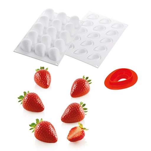 [51657450] SILIKOMART VORM FRAGOLA 30 48 X 37MM H 33MM  VOL 30ML = STUK