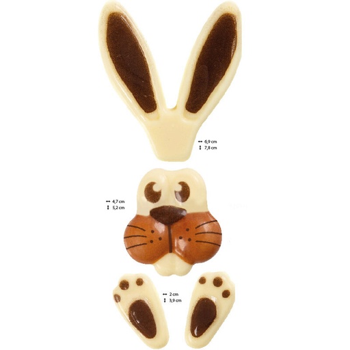 [08053899] 2069109 KIT LAPIN RELIEF GRAND CHOCOLAT BLANC  20 KITS ***S/CDE***