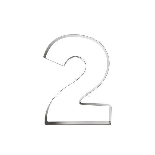 [08081474] NUMBER MOLD N° 2 STAINLESS STEEL 20CM HT4CM