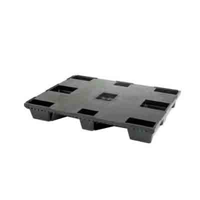 [50611000] PALETTE EXPORT NOIR 120X80H13.4CM-9 PIEDS PLATEAU FERME CHARGE DYN 800KG / STAT 2400KG