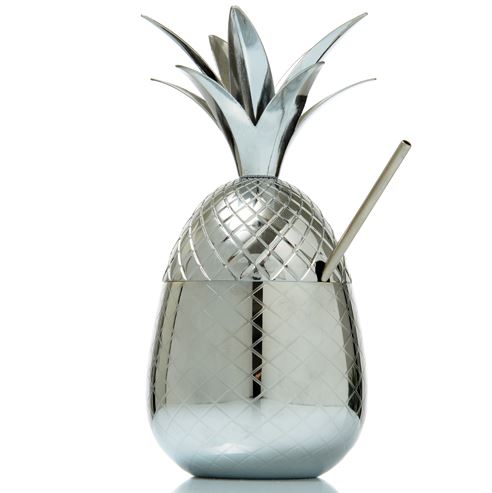 [71400015] *FDS*VERRE A COCKTAIL ANANAS ARGENTE Ø11,5CM H24CM 70CL
