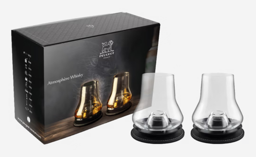 [60251391] PEUGEOT COFFRET WHISKY EXPERIENCE 2 VERRES+2 SOCLES REFROIDISSEMENT NOIRS MATS