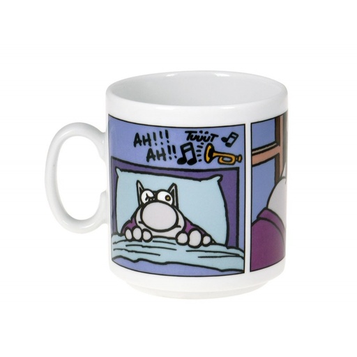 [60231005] LE CHAT MUG STRIP COULEUR CE CAFE EMPECHE DE 30CLP.GELUCK