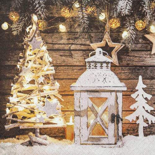 [60700761] NAPKIN 33*33 HOME KERSTVERLICHTING 20ST