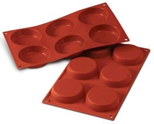 [57663830] SILIKOMART SF047 MOULE 6 TARTELETTES Ø80 H 18MM 72ML ML ANTI-ADHESIF GN1/3 -50° À 250°