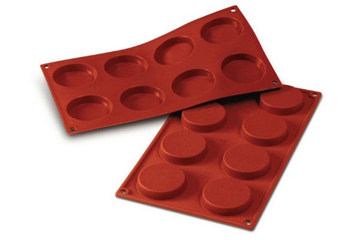 [70408202] SILIKOMART SF029 MOULE 8 FLORENTINES Ø60 H 12MM 35ML ML ANTI-ADHESIF GN1/3 -50° À 250°