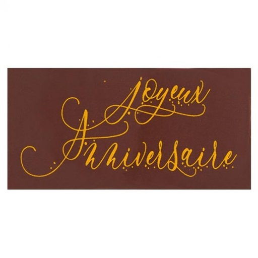 [08056940] 061038 PCB FEUILLES IMPRIMÉES JOYEUX ANNIVERSAIRESOIT 600 DÉCORS 5X2,5 CM 25PCES ***S/CD***