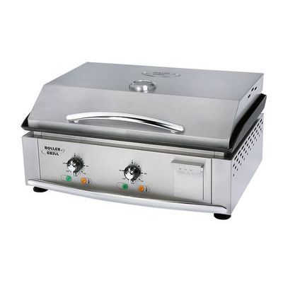 [62250375] ROLLER GRILL PLANCHA COUVERCLE A/CHARNIERE PL600FULL INOX + THERMOMETRE  N.53197SE