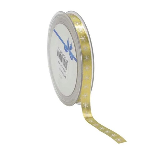 [60700719] RUBAN SHINY DORE FLOCON 10MM X 20M