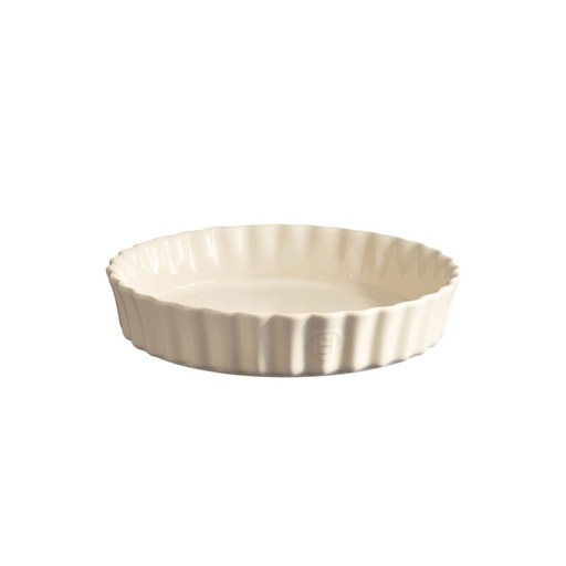 [57690009] EMILE HENRY MANQUE ROND CANNELE ARGILE 24CM 1.15L- BLANC