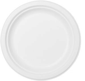 [45000064] DUNI WHITE PLATES "BAGASSE" ORGANIC D/22CM 10 PCES