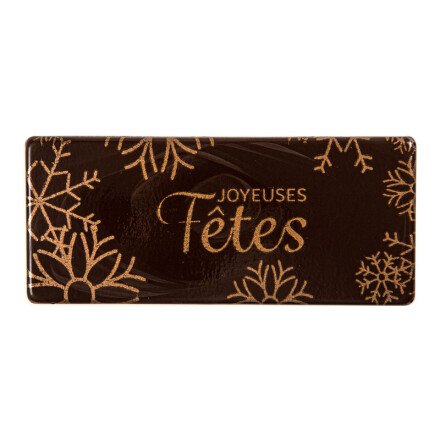 [08054433] 2015858 JOYEUSES FETES CHOCOLADE PLAAT 80X35MM 60 STUKS