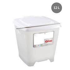 [60251030] GILAC SEAU PLAST BLANC 12L A/BEC VERSEUR + COUVERCLE