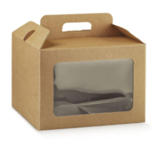 [60700049] BOITE KRAFT VALISE FENETRE "AVANA"  24.5X24.5 HT 18CM