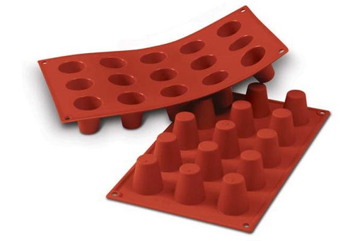 [70408198] SILIKOMART SF019 MOULE 15 PETITS BABAS Ø35 H 38MM 30ML ANTI-ADHESIF GN1/3 -50° À 250°