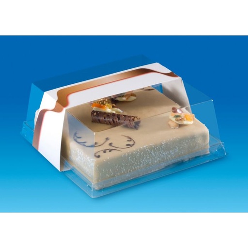 [41802327] COUVERCLE BOITE PATISSIERE DESIPACK 22X22X6,5CM ENPET VENTILÉ 210PCS DIM INT 19X19CM