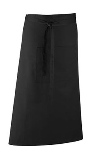 [53141001] SNV TABLIER CHEF LONG NOIR SANS POCHE 90 X 100CM 100% COTTON